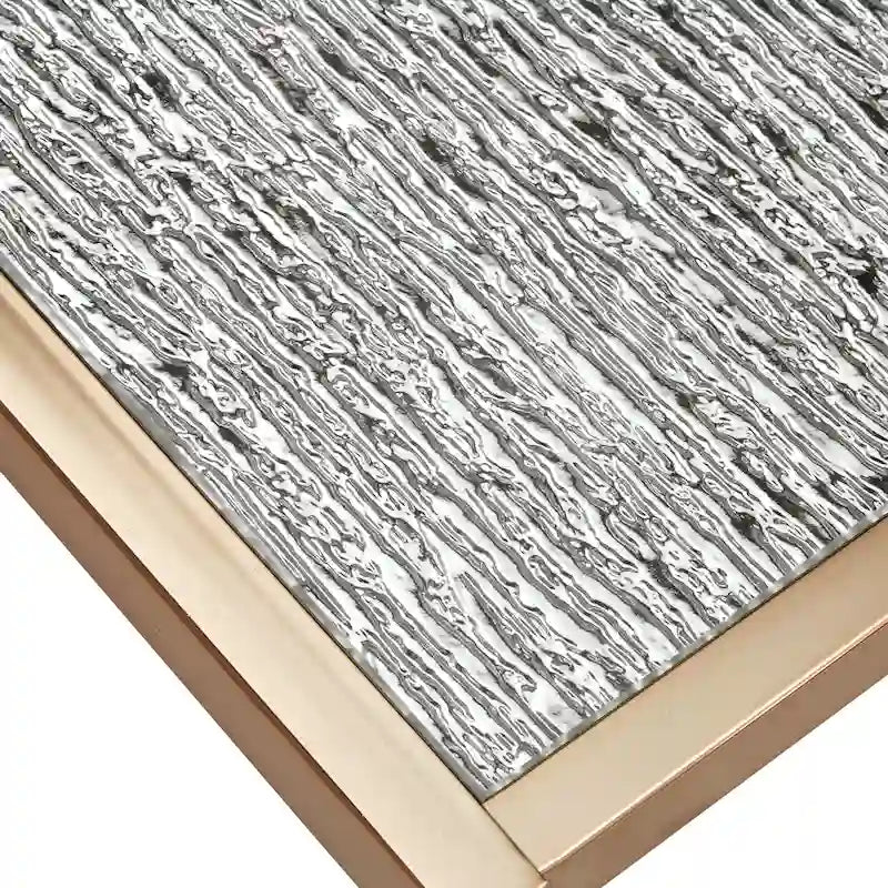 Astor Champagne Gold Finish Textured Mirror Top Nesting Coffee Table by iNSPIRE Q Bold