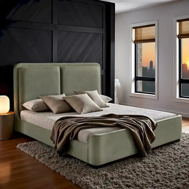 Noe Fabric Upholstered LED Platform Bed by iNSPIRE Q Modern