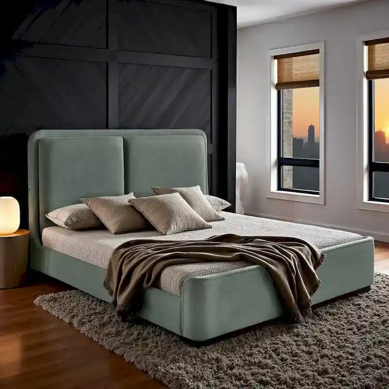 Noe Fabric Upholstered LED Platform Bed by iNSPIRE Q Modern