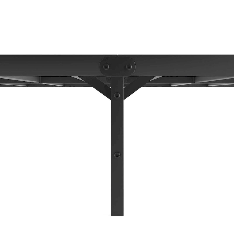 Black Metal King Platform Bed Frame with Headboard - Upgraded Folding Design