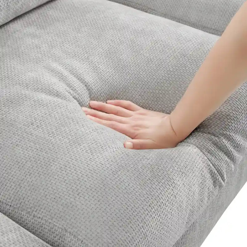 119 Spacious L-Shaped 5-Seater Sectional Sofa with Chaise Lounge and 2 Decorative Pillows for Living Room