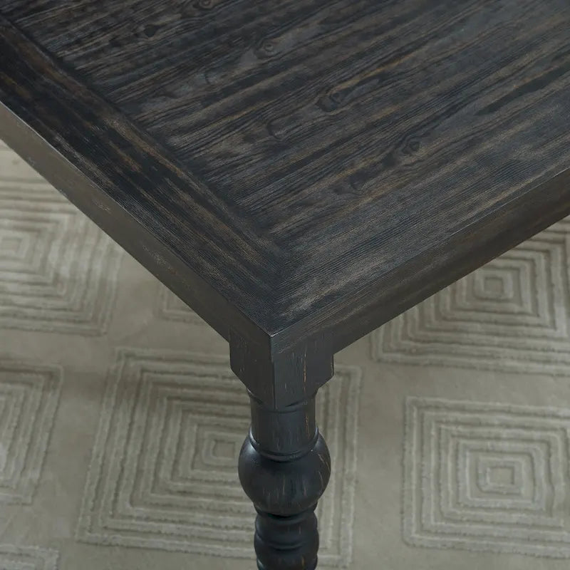 Classic Style Dining Set with Rectangular Table and Button Tufted Upholstered Chairs