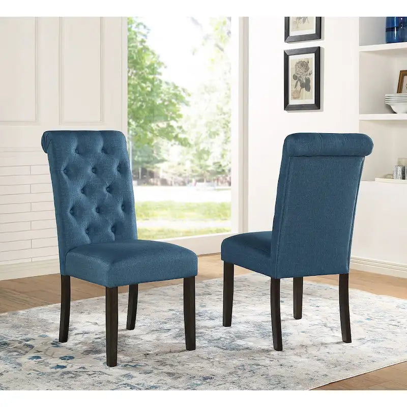 Classic Style Dining Set with Rectangular Table and Button Tufted Upholstered Chairs