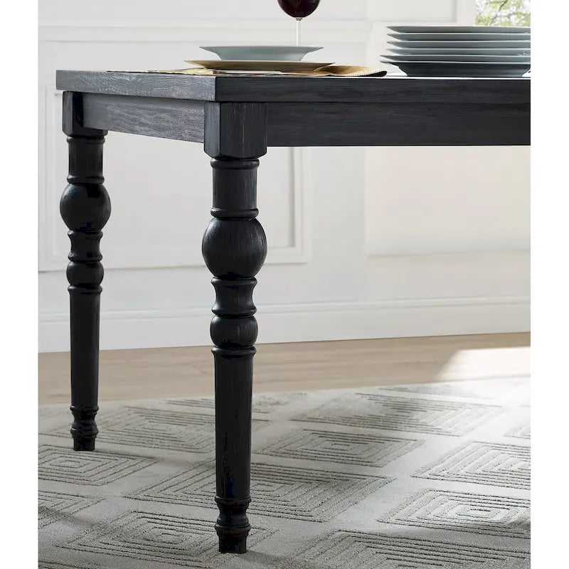 Classic Style Dining Set with Rectangular Table and Button Tufted Upholstered Chairs