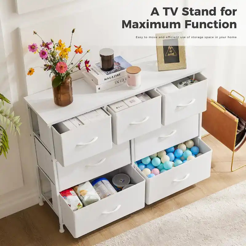 7-Drawer Double Dresser, Storage Spaces, Assembled Wardrobe Lockers, Bedroom Furniture Lockers for Bedroom