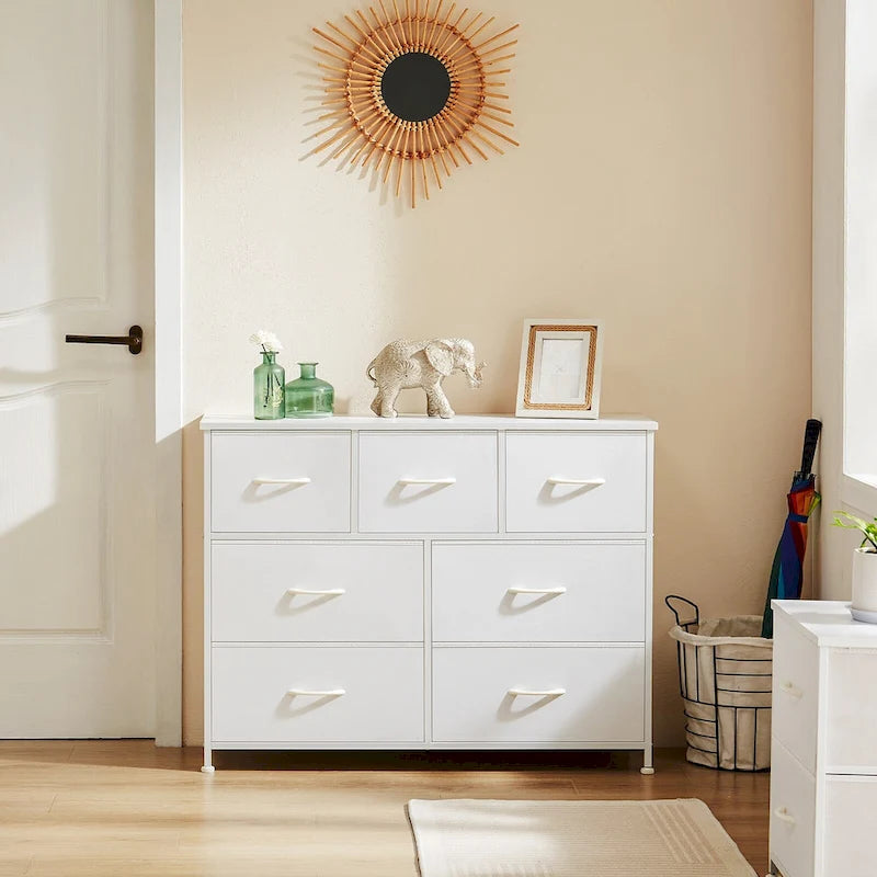 7-Drawer Double Dresser, Storage Spaces, Assembled Wardrobe Lockers, Bedroom Furniture Lockers for Bedroom