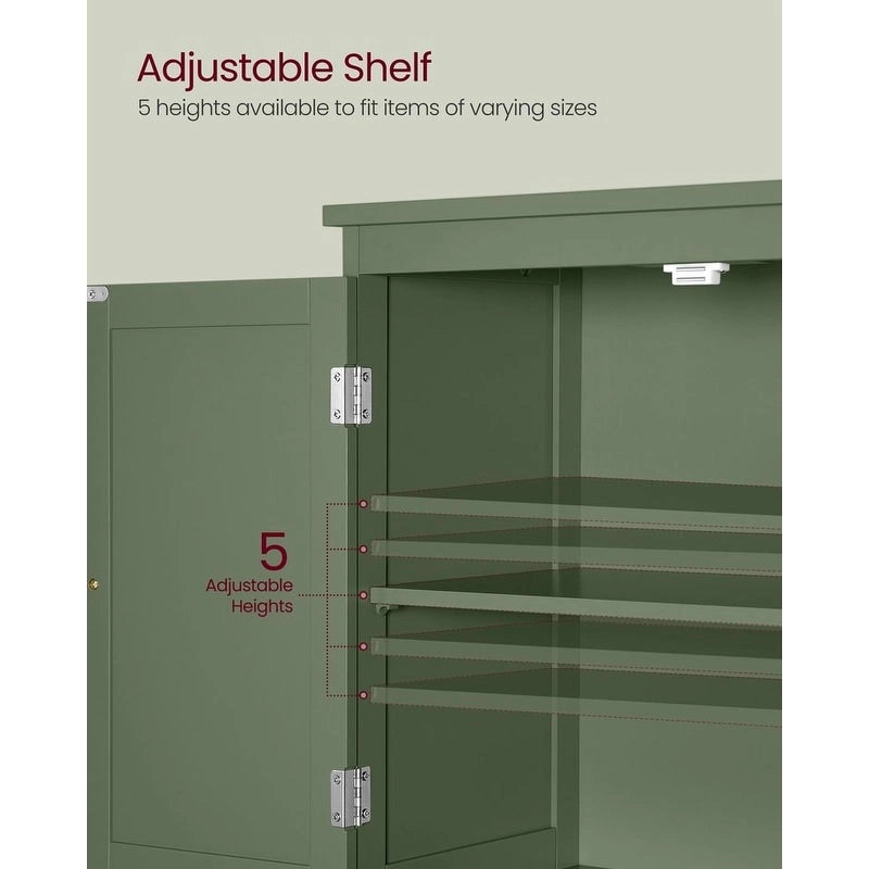 Modern Tall Freestanding Bathroom Storage Cabinet with 2 Drawers and Adjustable Shelf - 11.8D x 23.6W x 43.3H