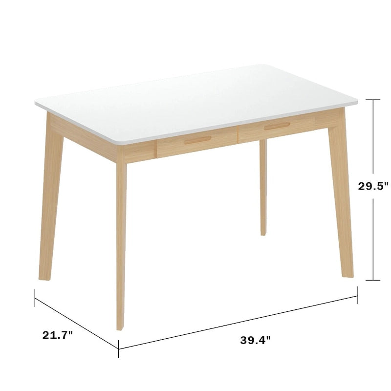 Kerrogee 39.4 Wood Computer Desk with 2 Drawers - 4 Colors