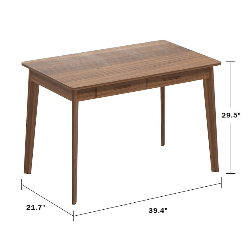 Kerrogee 39.4 Wood Computer Desk with 2 Drawers - 4 Colors