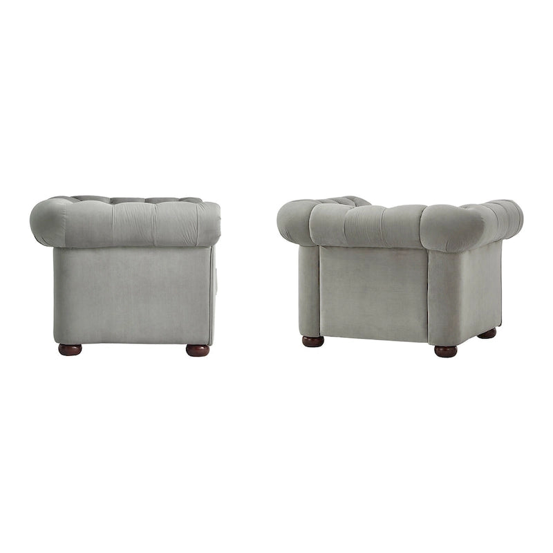 Gdansk Tufted Scroll Arm Chesterfield Chair