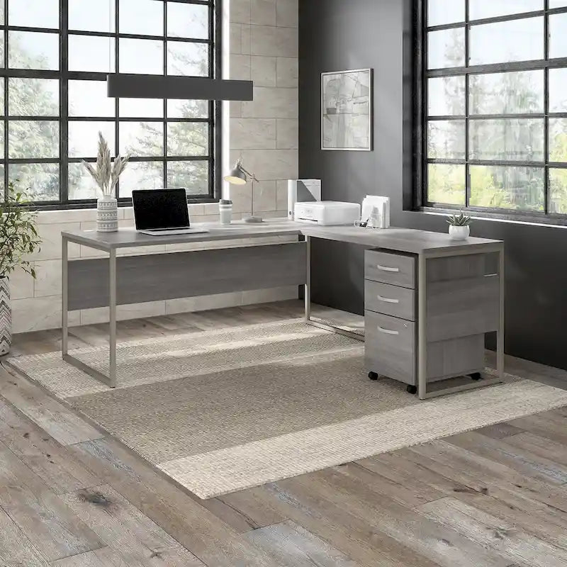 Hybrid 72W L Shaped Table Desk with Drawers by Bush Business Furniture
