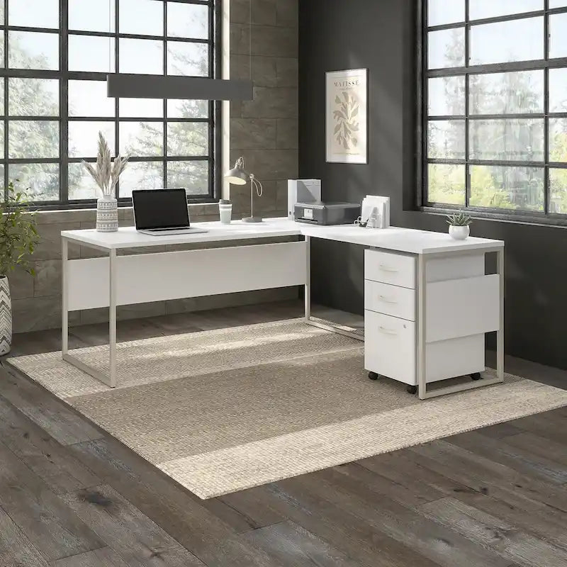 Hybrid 72W L Shaped Table Desk with Drawers by Bush Business Furniture