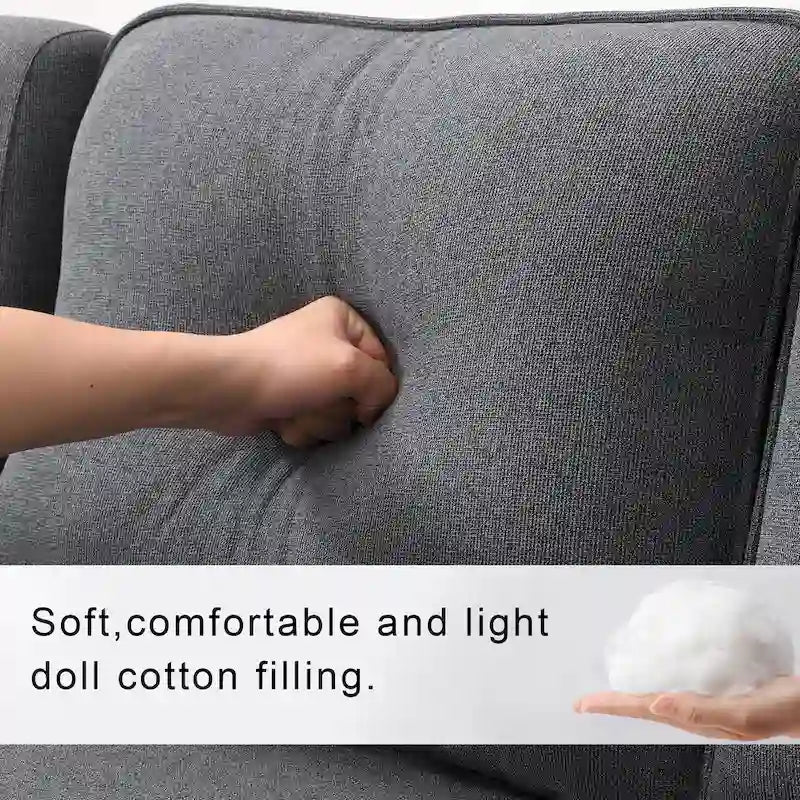 Upholstered Sofa with Console, 2 Cupholders and 2 USB Ports Wired or Wirelessly Charged