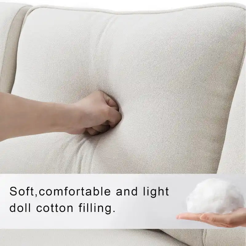 Upholstered Sofa with Console, 2 Cupholders and 2 USB Ports Wired or Wirelessly Charged
