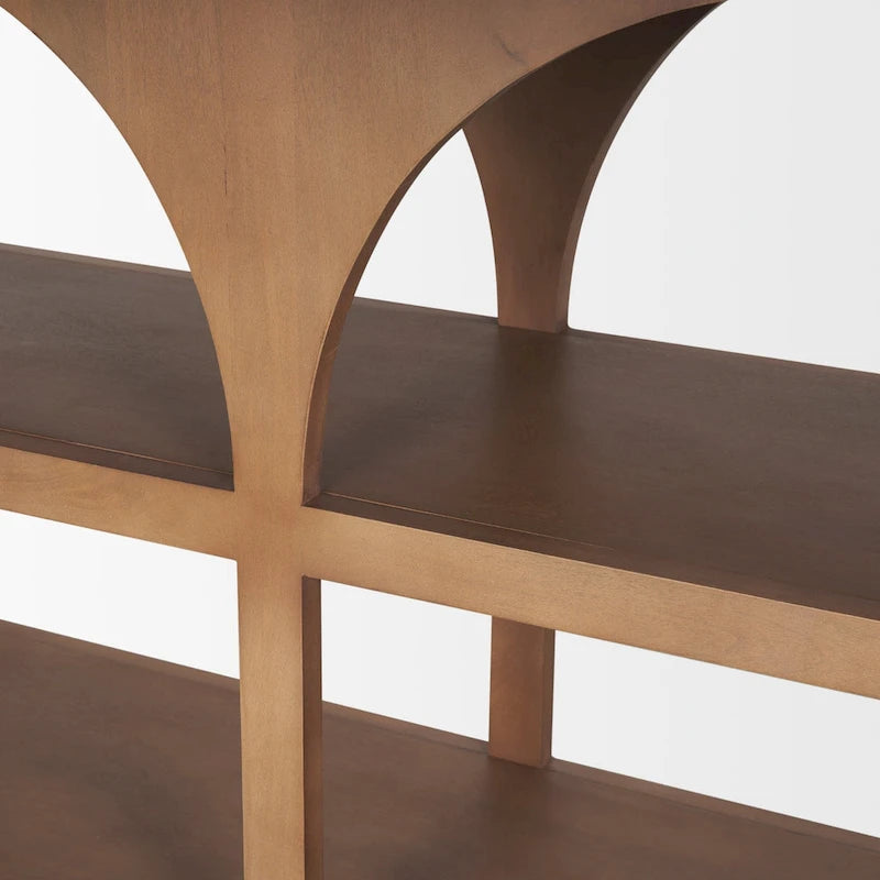 Bela Medium Brown Solid Wood Arched Console Table (54)
