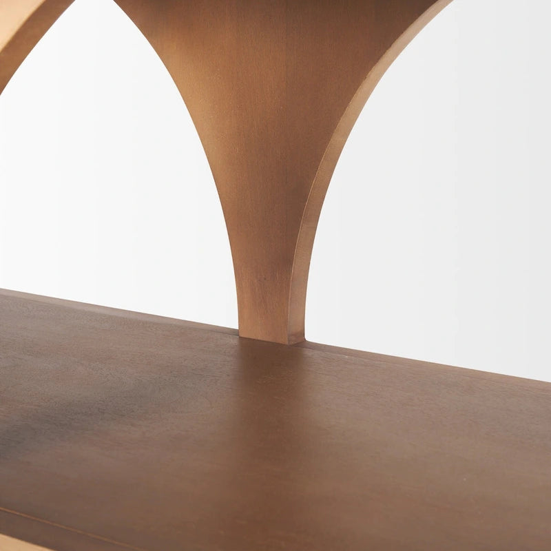 Bela Medium Brown Solid Wood Arched Console Table (54)