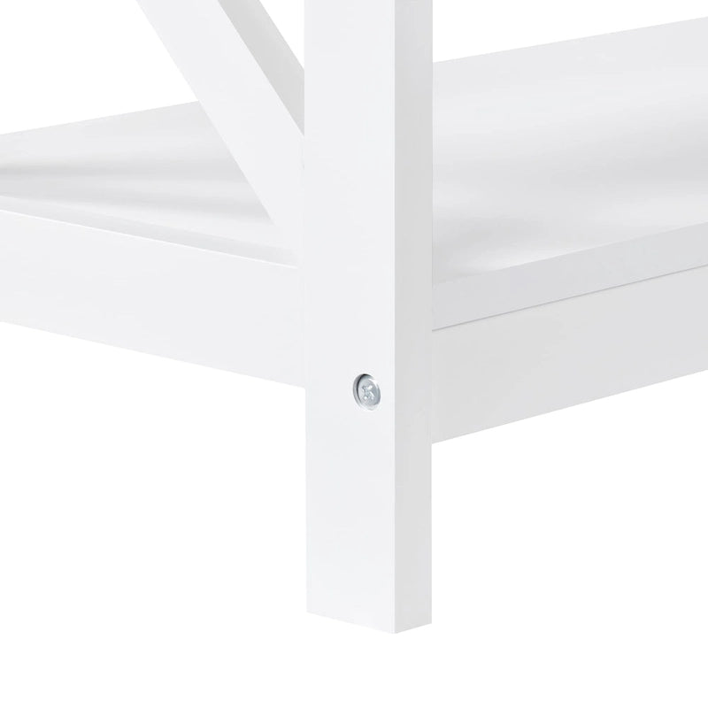 Yaheetech 3-Tier Wooden Console Table with Power Outlet Sofa Side Table