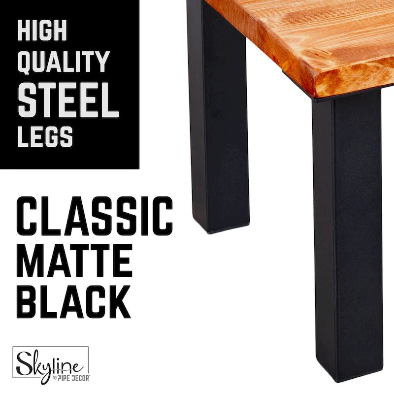 PIPE DECOR Matte Black Steel Modern Living Room Table Legs Set of 4