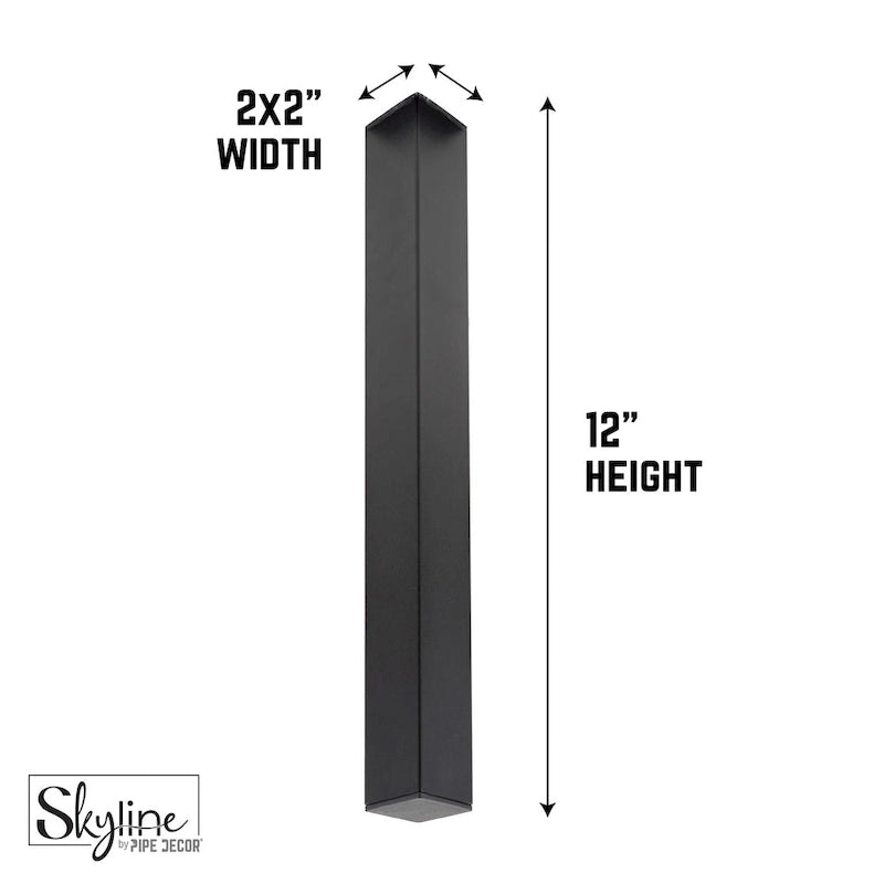 PIPE DECOR Matte Black Steel Modern Living Room Table Legs Set of 4