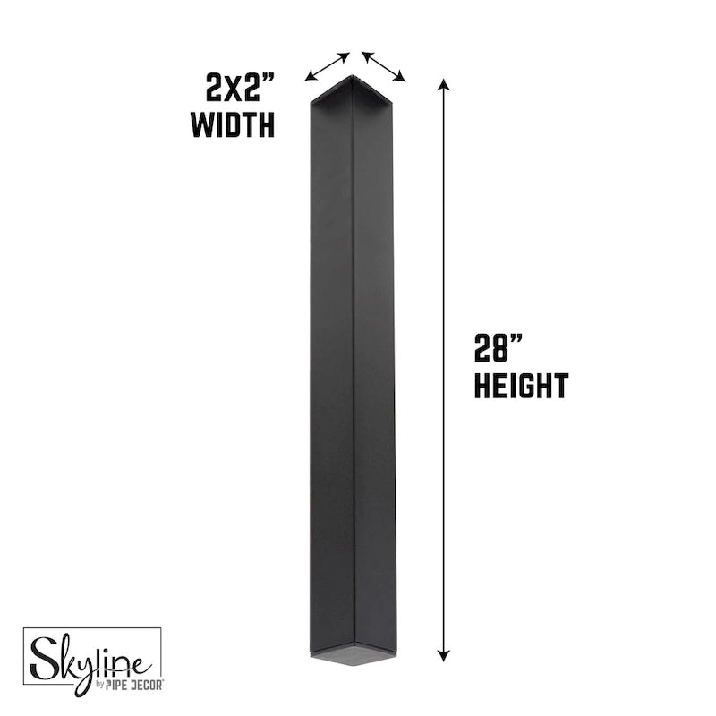 PIPE DECOR Matte Black Steel Modern Living Room Table Legs Set of 4
