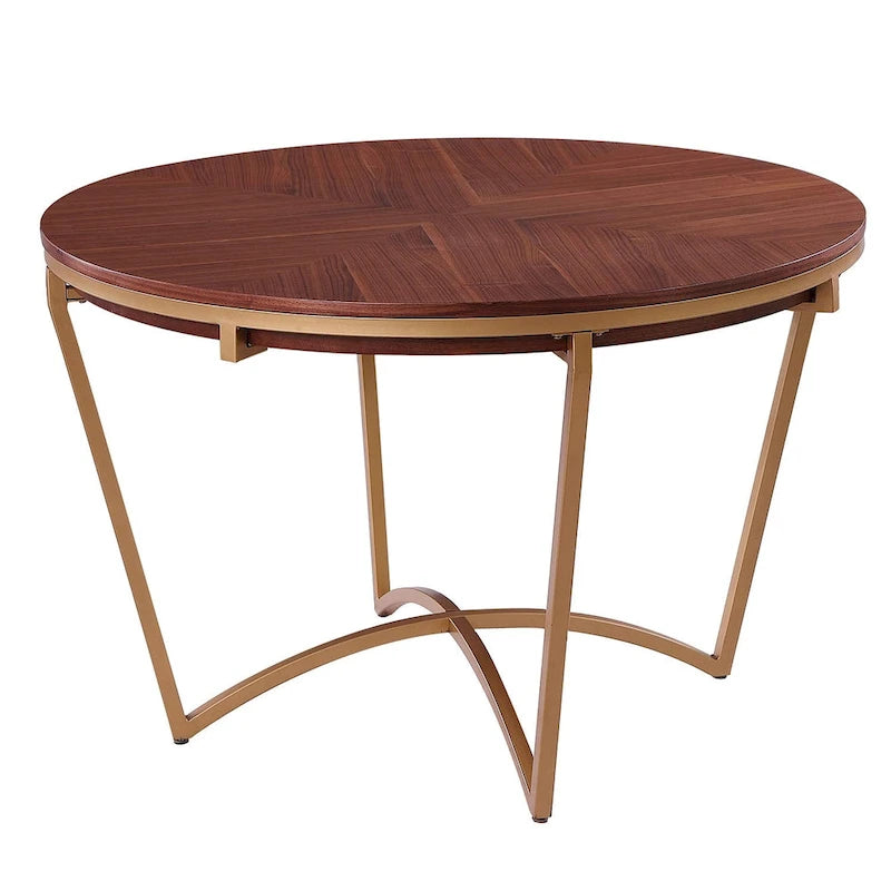 Morden Fort Modern 5-piece Dining Table Set with Classic Round Dining Table Velvet Dining Chair