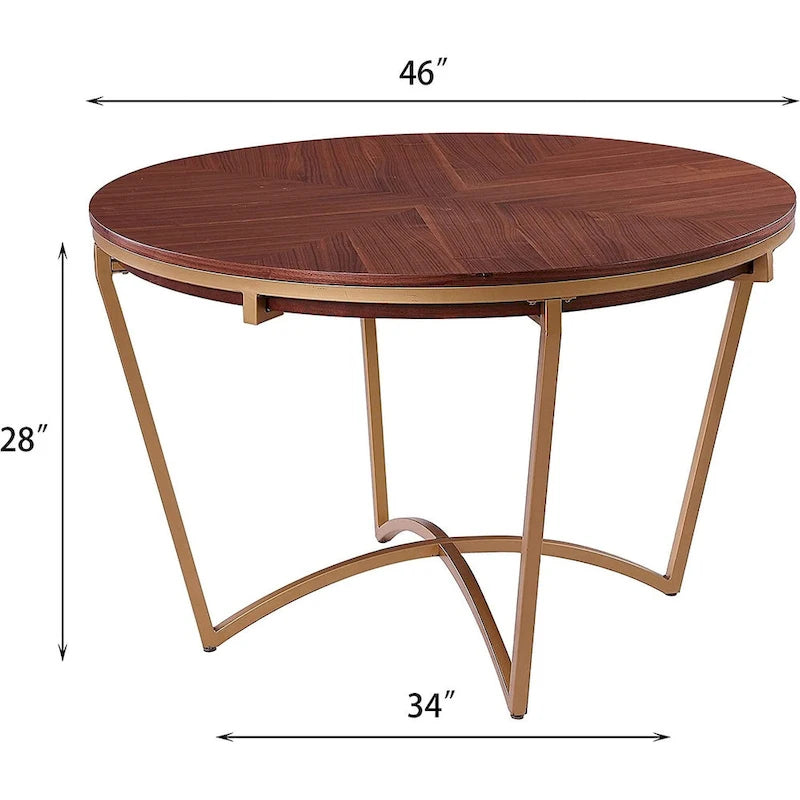 Morden Fort Modern 5-piece Dining Table Set with Classic Round Dining Table Velvet Dining Chair