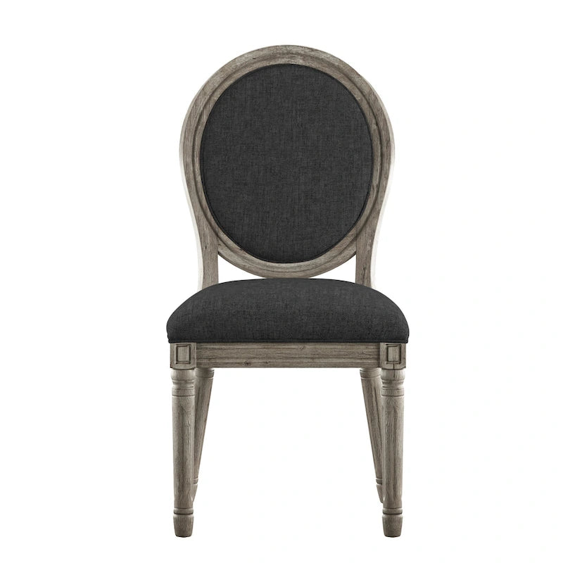 Deana Round Linen and Wood Dining Chairs (Set of 2) by iNSPIRE Q Artisan