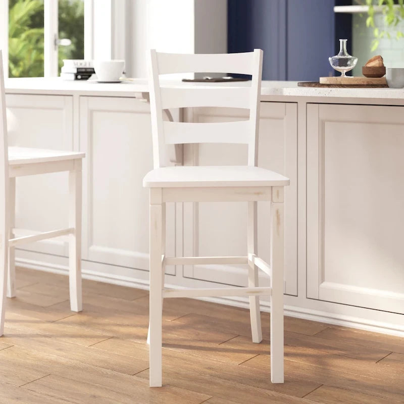 Commercial Grade Wooden Bar Height Stool, Set of 2