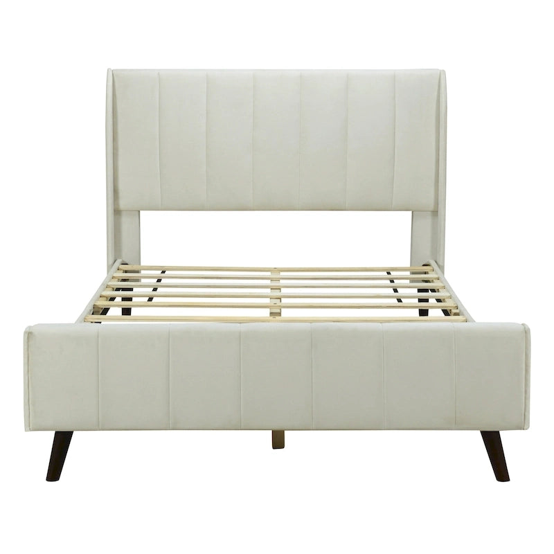 Full Size Upholstered Platform Bed, Velvet