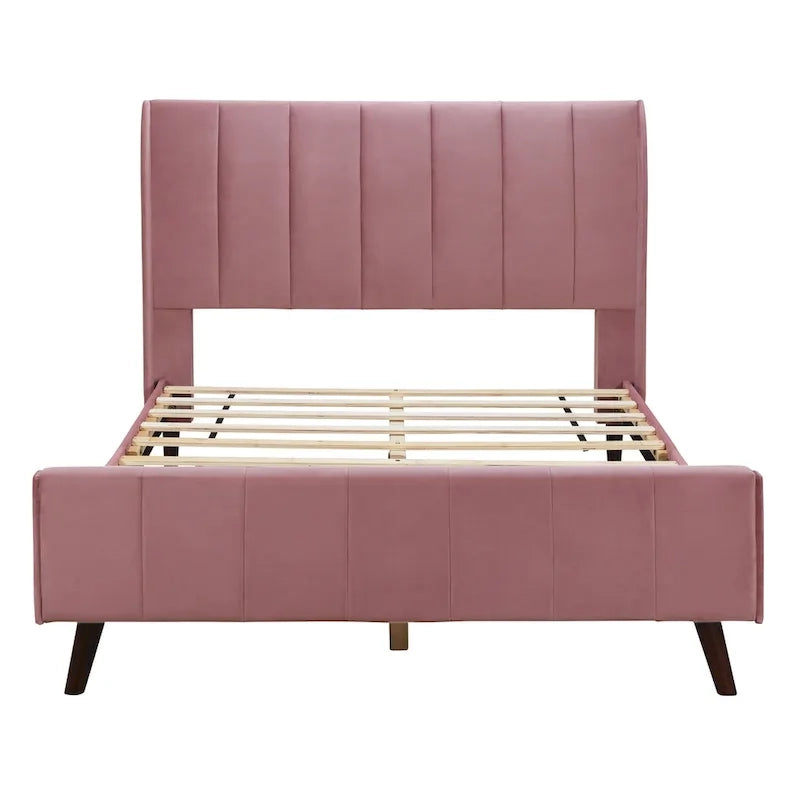 Full Size Upholstered Platform Bed, Velvet