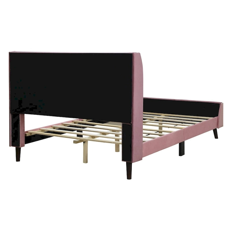 Full Size Upholstered Platform Bed, Velvet