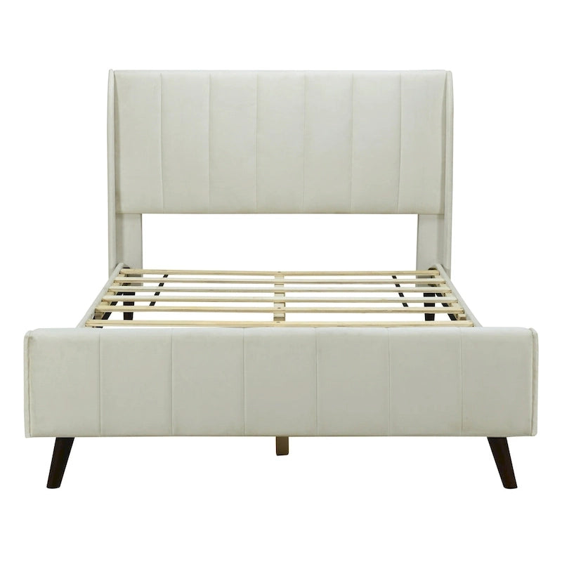 Full Size Upholstered Platform Bed, Velvet