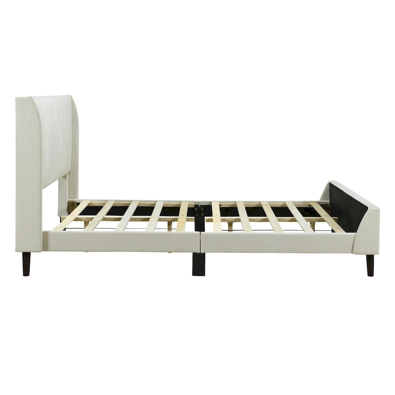 Full Size Upholstered Platform Bed, Velvet