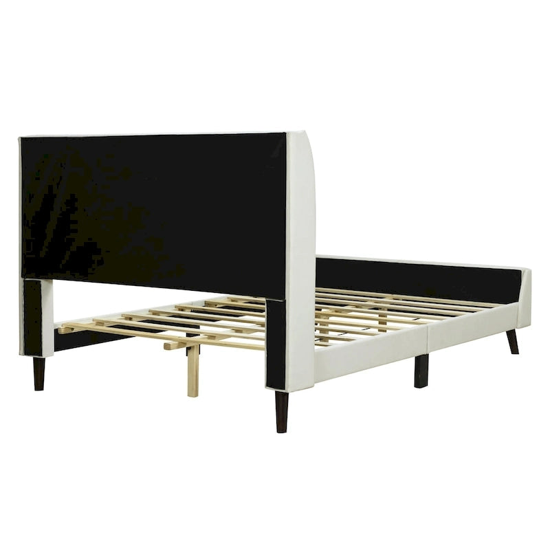 Full Size Upholstered Platform Bed, Velvet