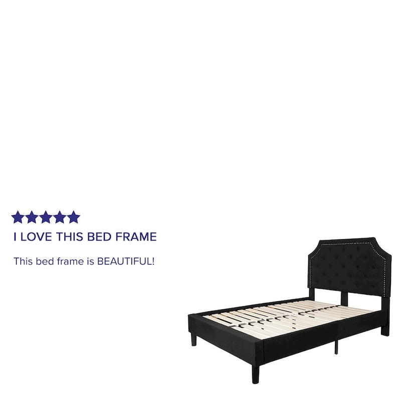 Arched Tufted Upholstered Platform Bed