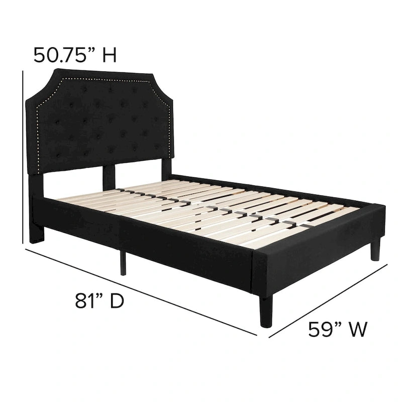 Arched Tufted Upholstered Platform Bed