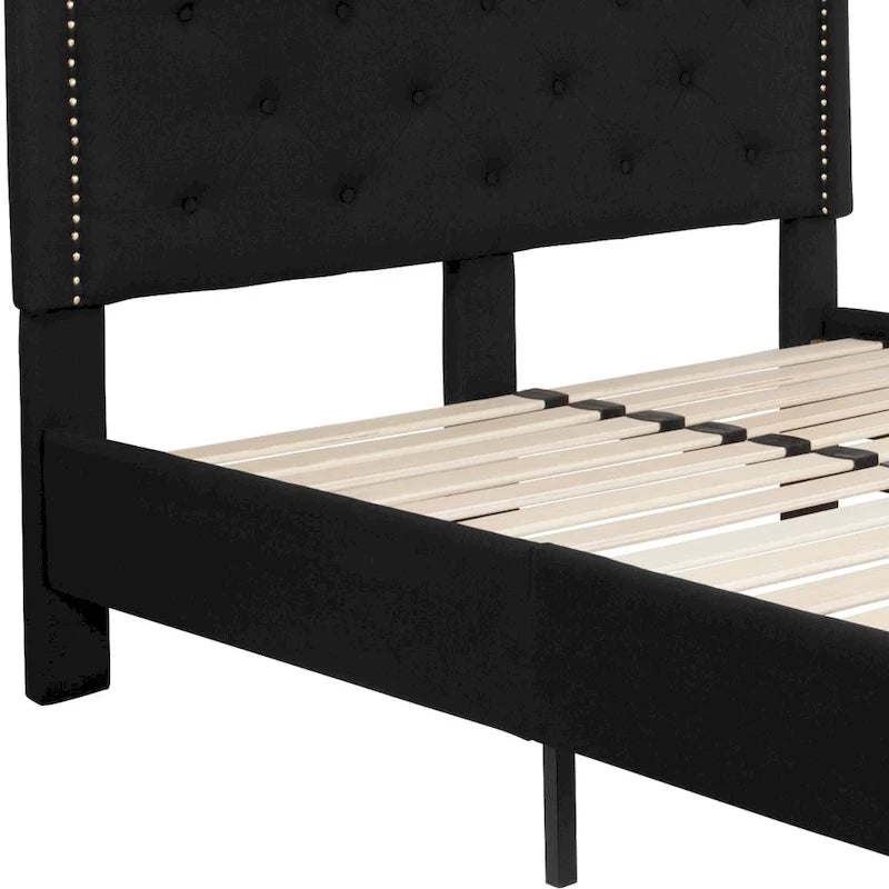 Arched Tufted Upholstered Platform Bed