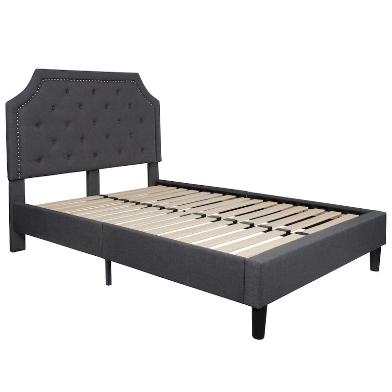 Arched Tufted Upholstered Platform Bed