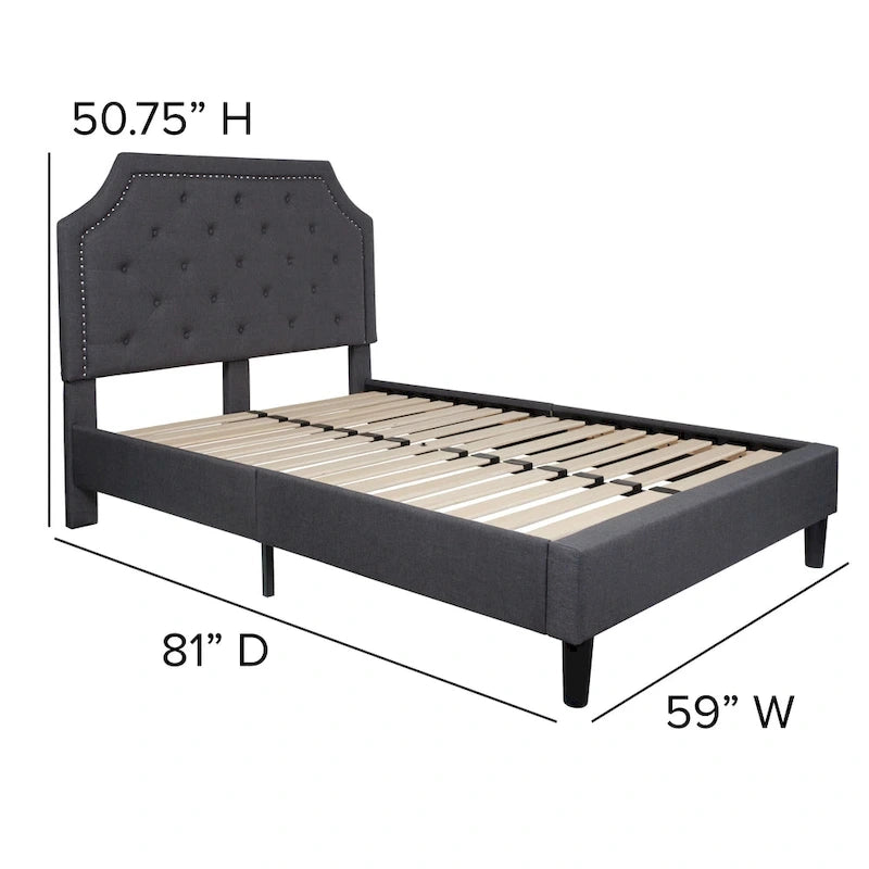 Arched Tufted Upholstered Platform Bed