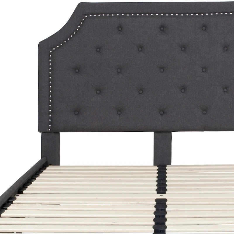Arched Tufted Upholstered Platform Bed