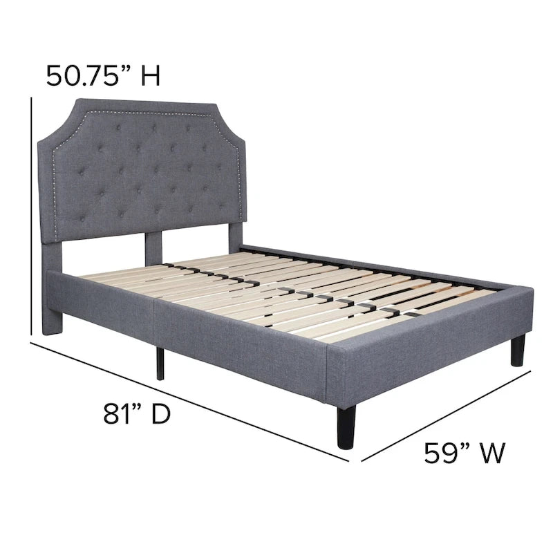 Arched Tufted Upholstered Platform Bed