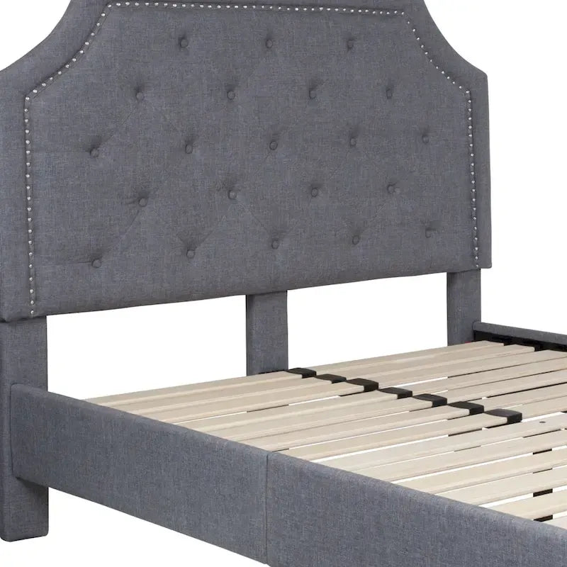 Arched Tufted Upholstered Platform Bed