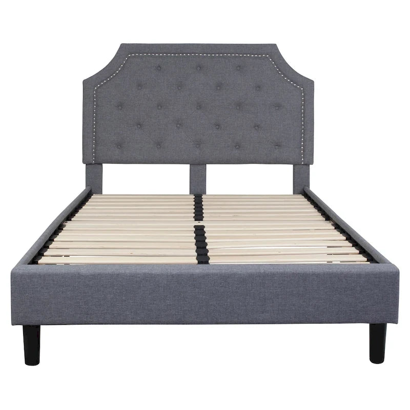 Arched Tufted Upholstered Platform Bed