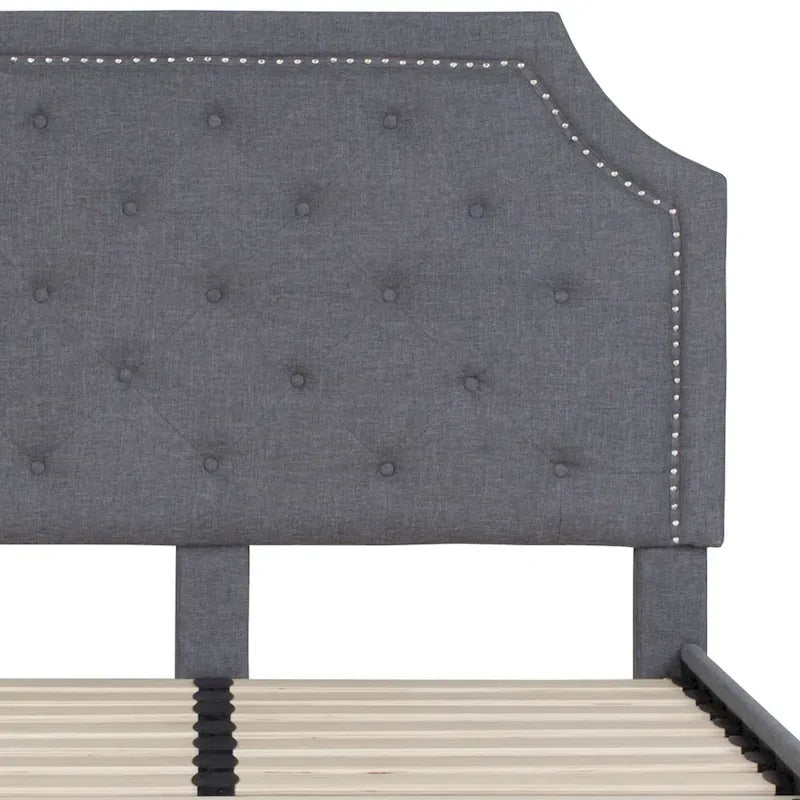 Arched Tufted Upholstered Platform Bed