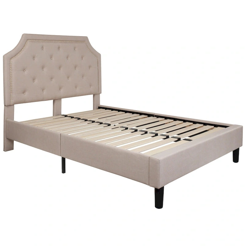 Arched Tufted Upholstered Platform Bed