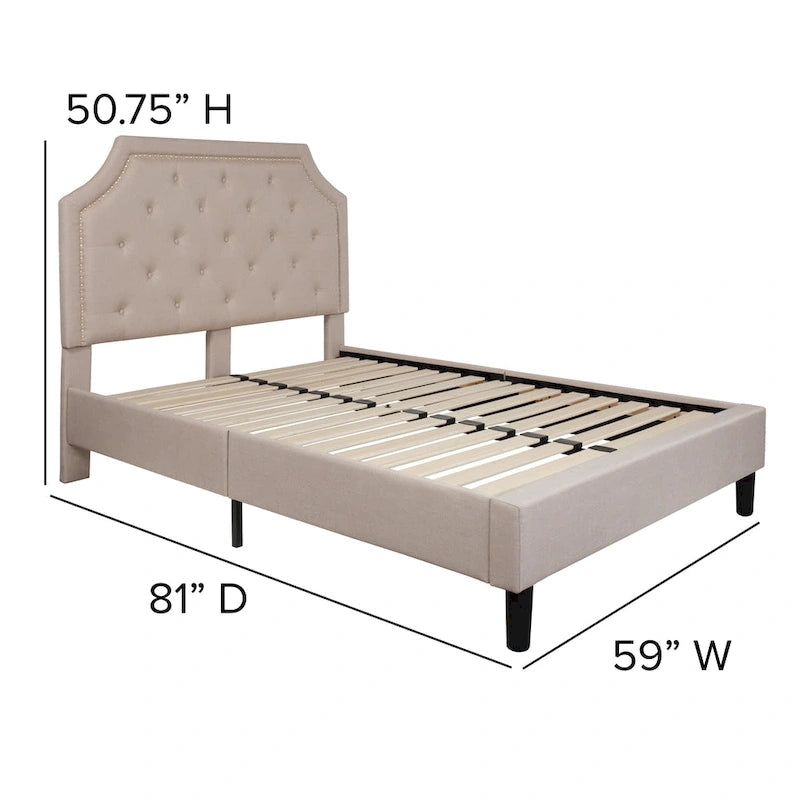 Arched Tufted Upholstered Platform Bed