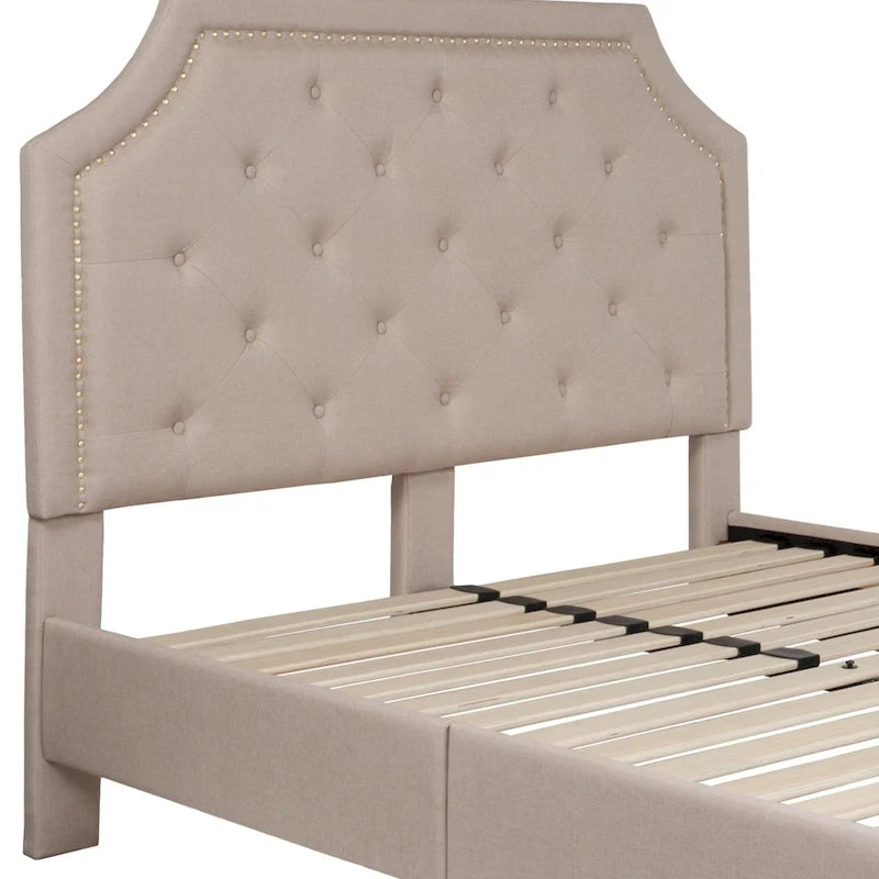 Arched Tufted Upholstered Platform Bed