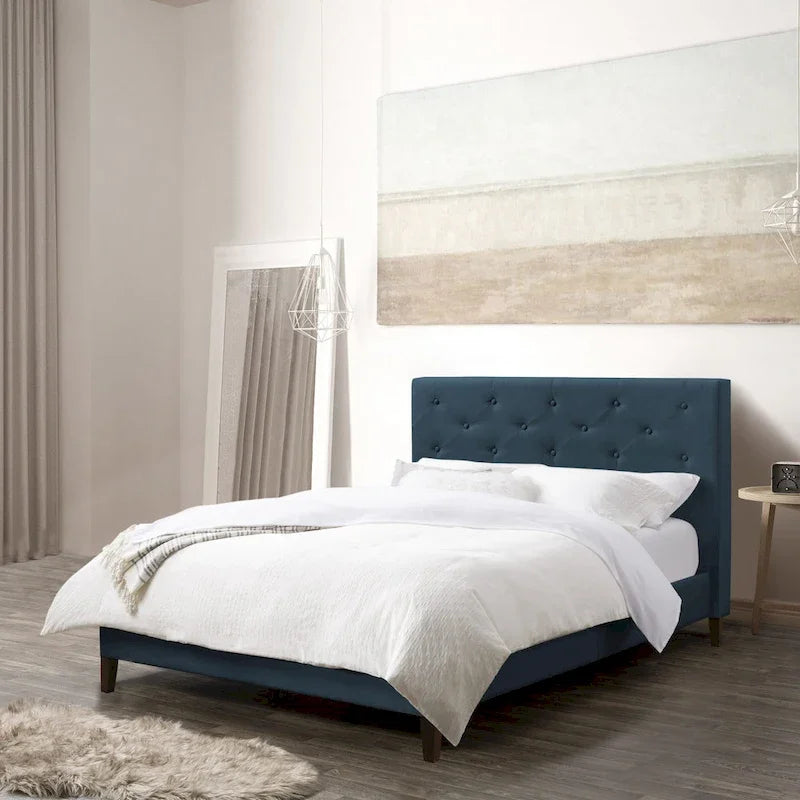 Nova Ridge Upholstered Button-Tufted Bed Frame, Full