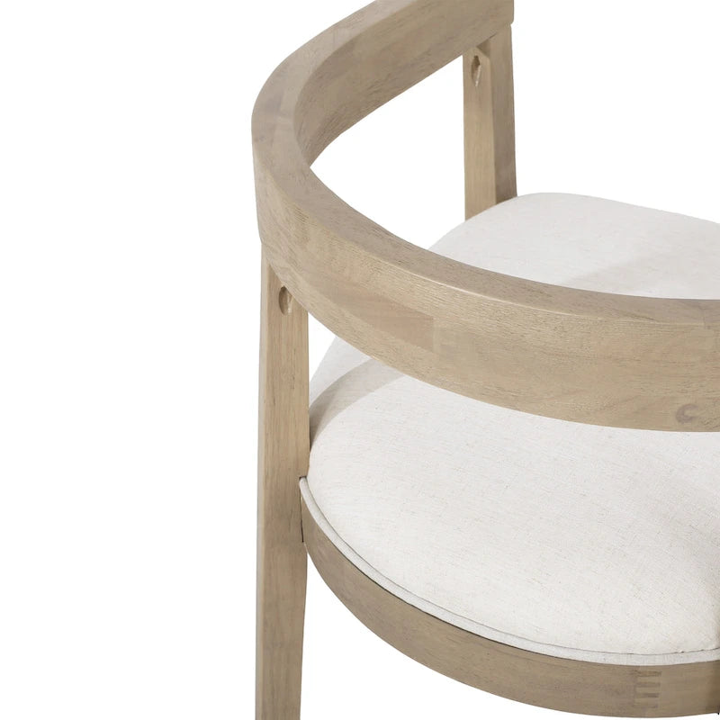 Ladieu Fabric and Wood Tub Dining Chairs Set of 2by Christopher Knight Home