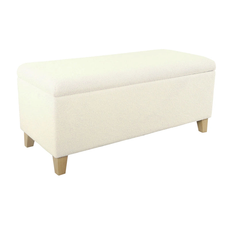 HomePop Sherpa Upholstered Storage Bench - Cream